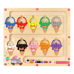 Ice Cream Magnetic Color and Number Maze toddler puzzle board front view
