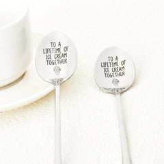 Ice cream spoons set for couples stainless steel