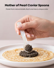 Removable two-piece glass caviar chiller bowls for easy filling