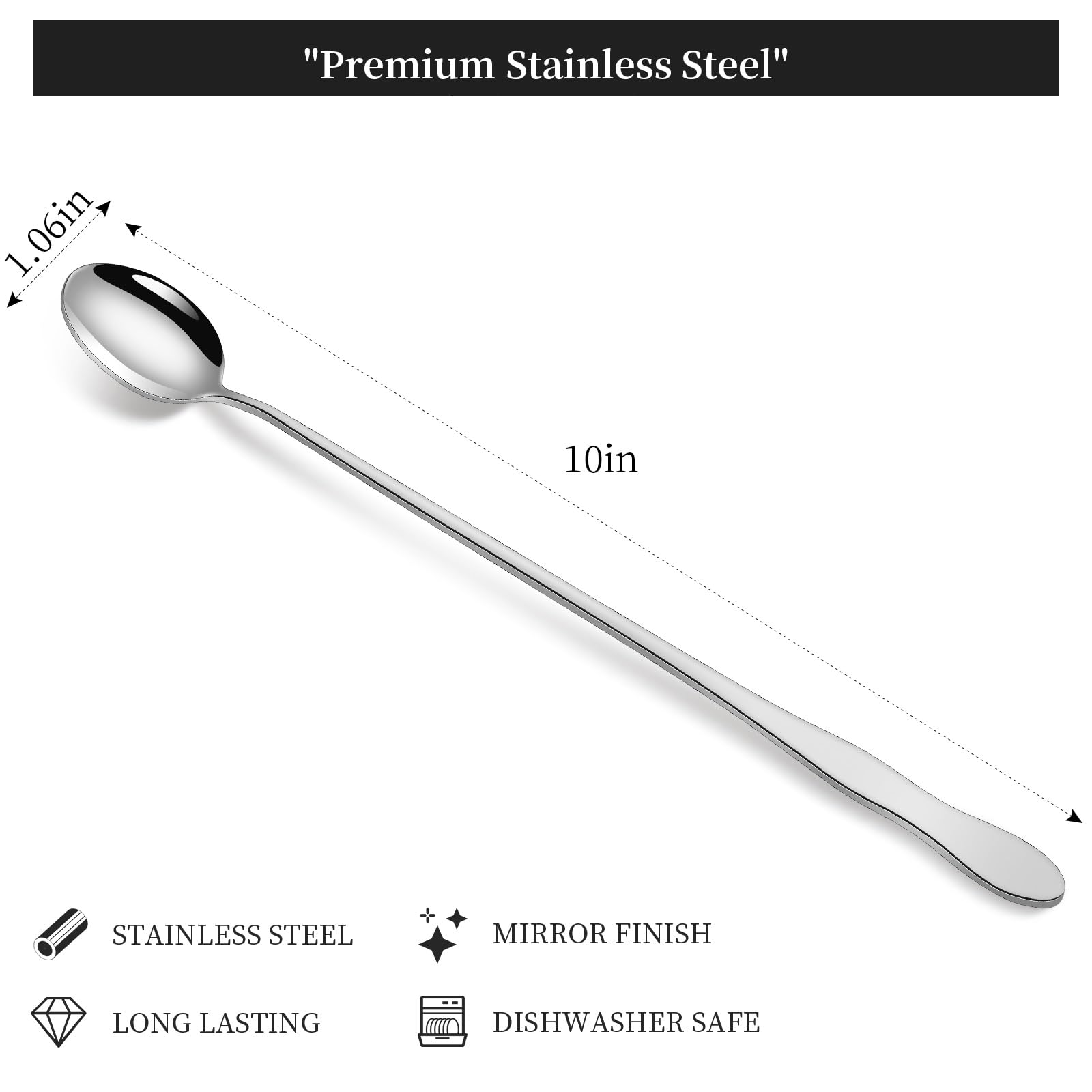 gourd shaped handle ice tea spoons two-tone design