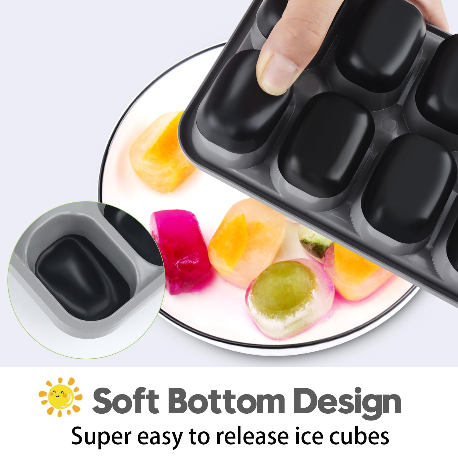 Stackable ice cube trays with removable lids