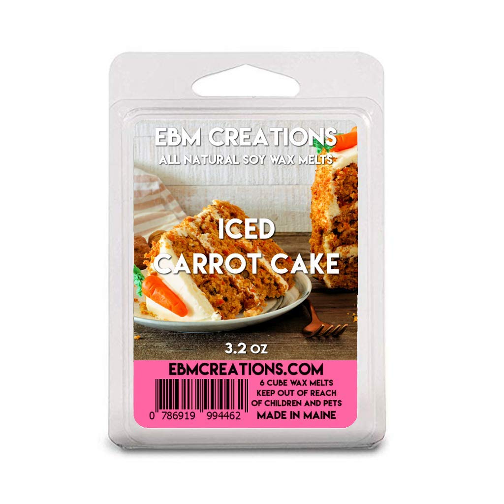 Iced Carrot Cake Soy Wax Melts clamshell packaging
