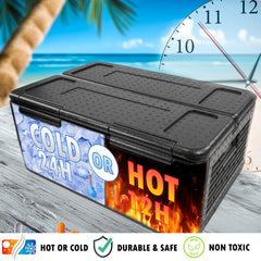 Iceless foldable styrofoam cooler side angle