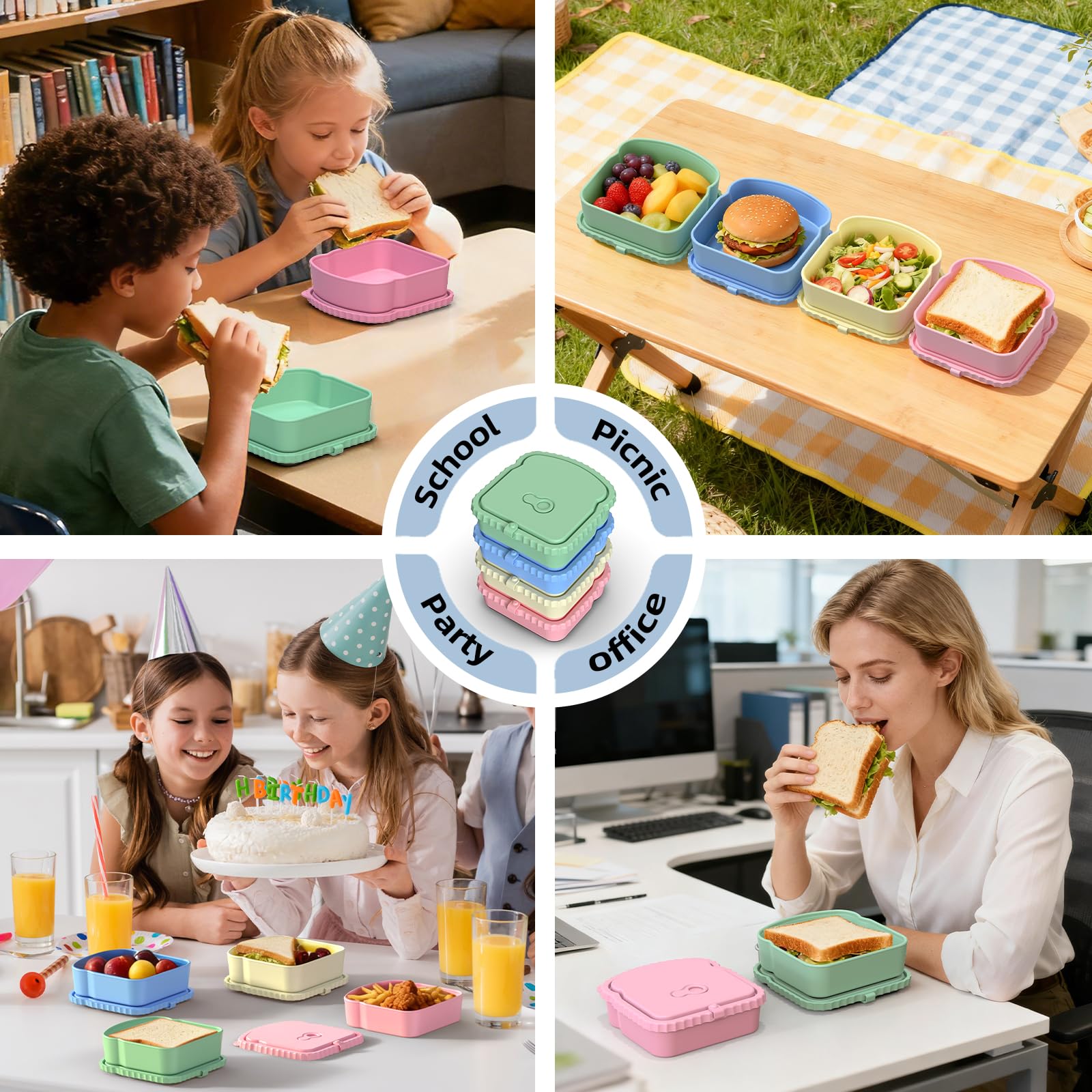 ICEROYCE portable breakfast travel sandwich containers