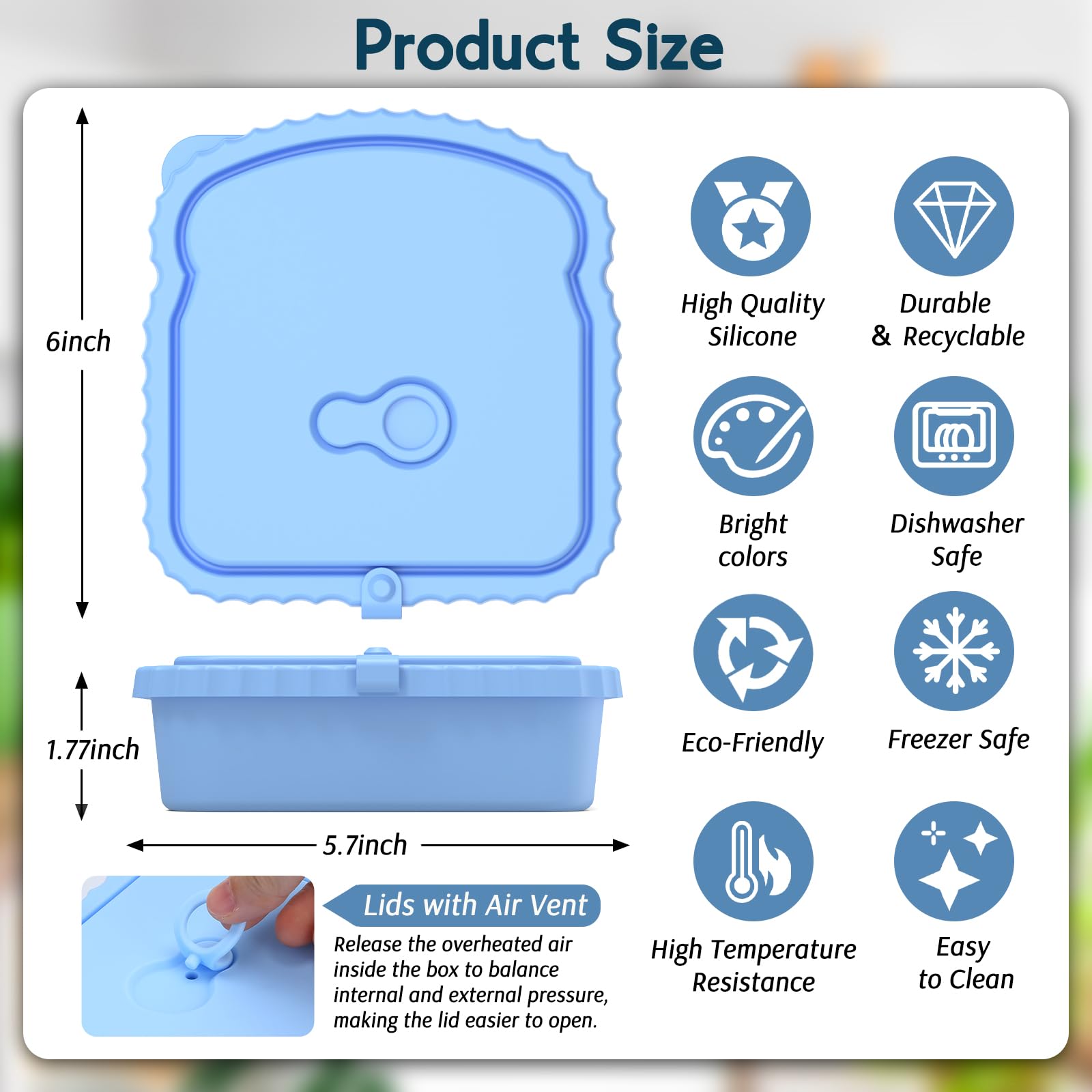 ICEROYCE reusable silicone container stain odor resistant