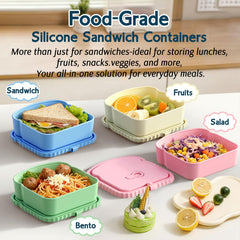 ICEROYCE silicone lunch boxes leak proof lid with air vent