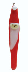 Icicle Skinny Santa Claus ornament handmade fused glass red and white