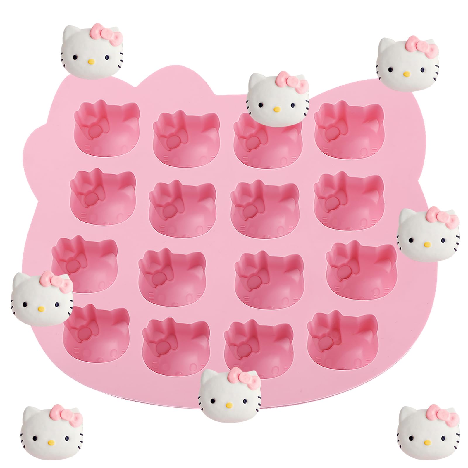 ICNYEKl kitten chocolate silicone mold pink cat shape