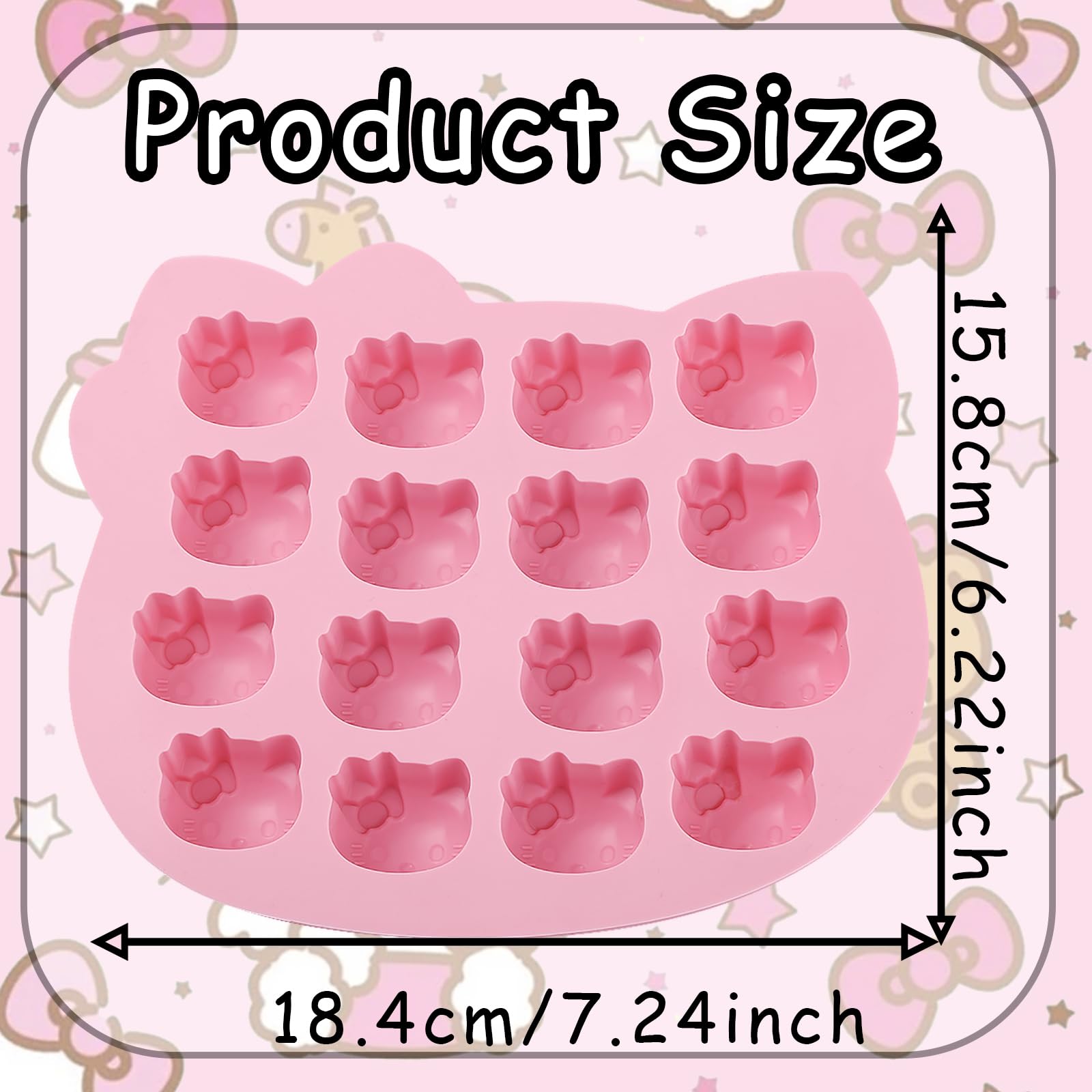 Kitten silicone mold 16 cavity for desserts and snacks