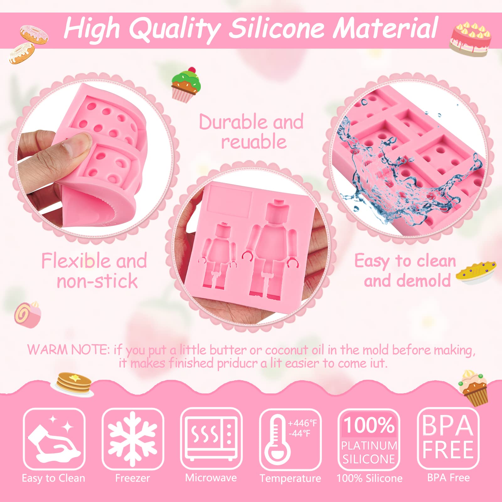 Easy release non-stick ICOCONG silicone molds for baking