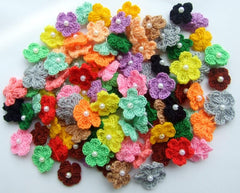 Cotton crochet flower embellishments