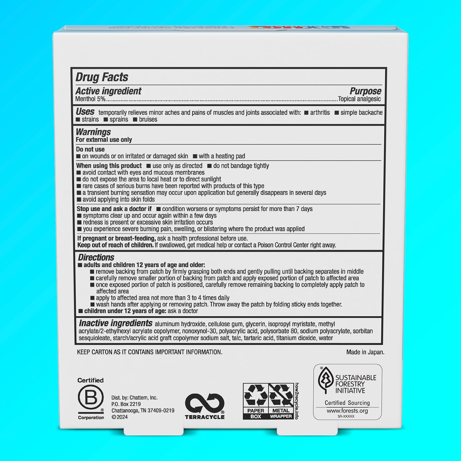 Icy Hot extra strength patch for back area