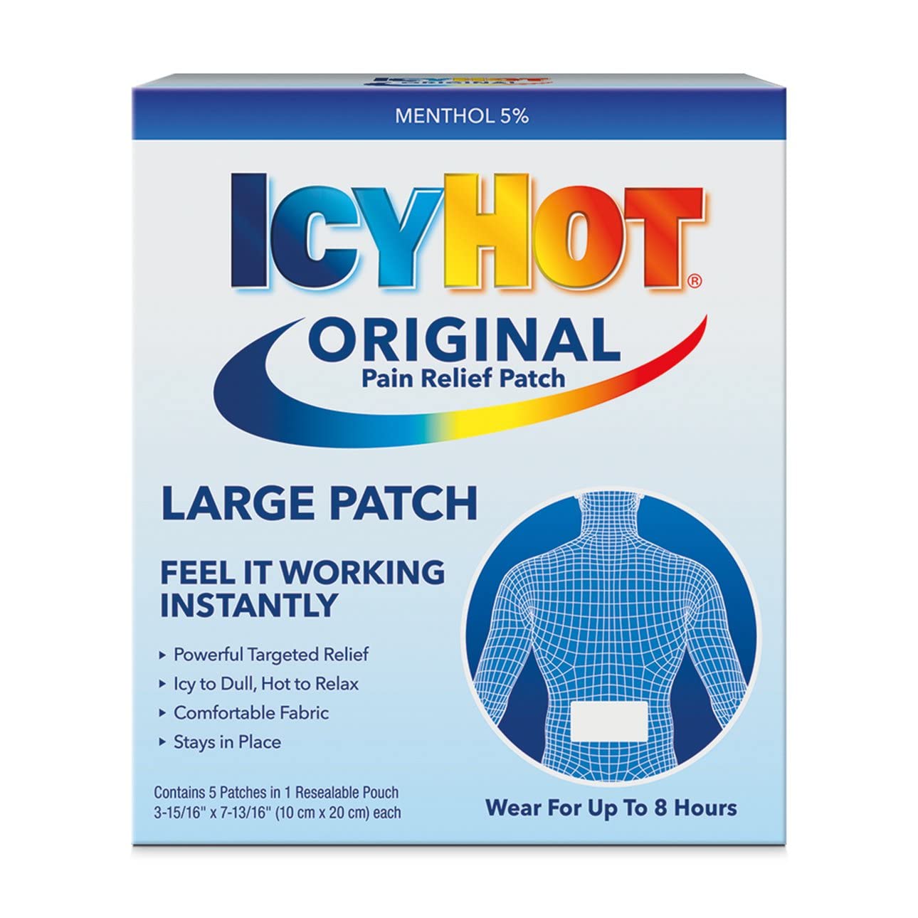 Icy Hot Original Pain Relief Patch large size packaging