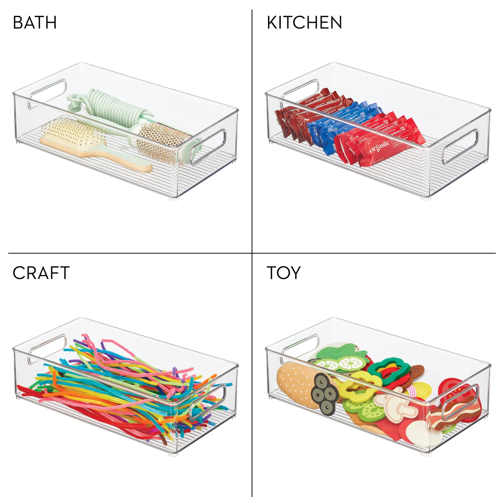 iDesign stackable bin for produce and cheese in fridge