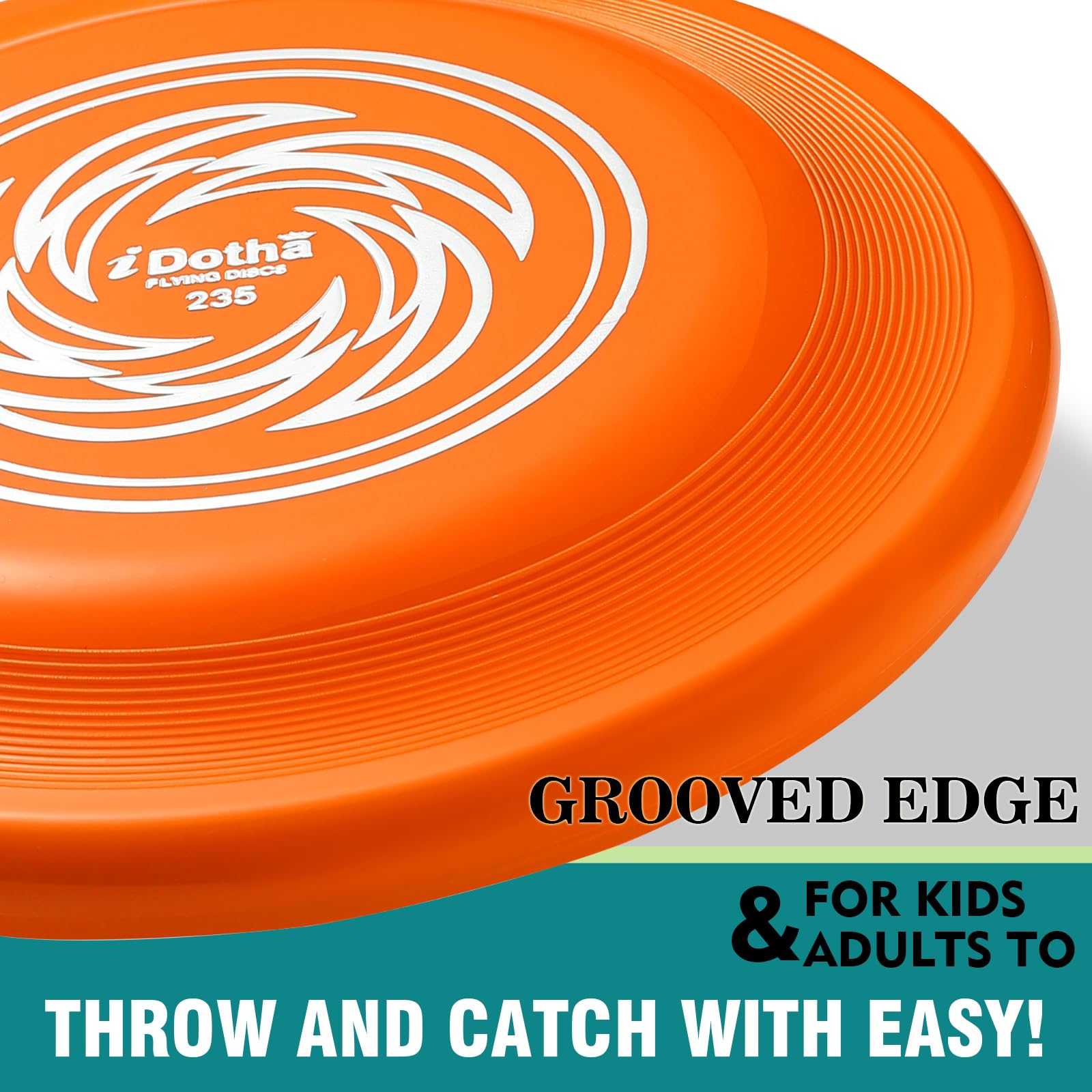 easy grip molded edge grooves on idotha flying disc