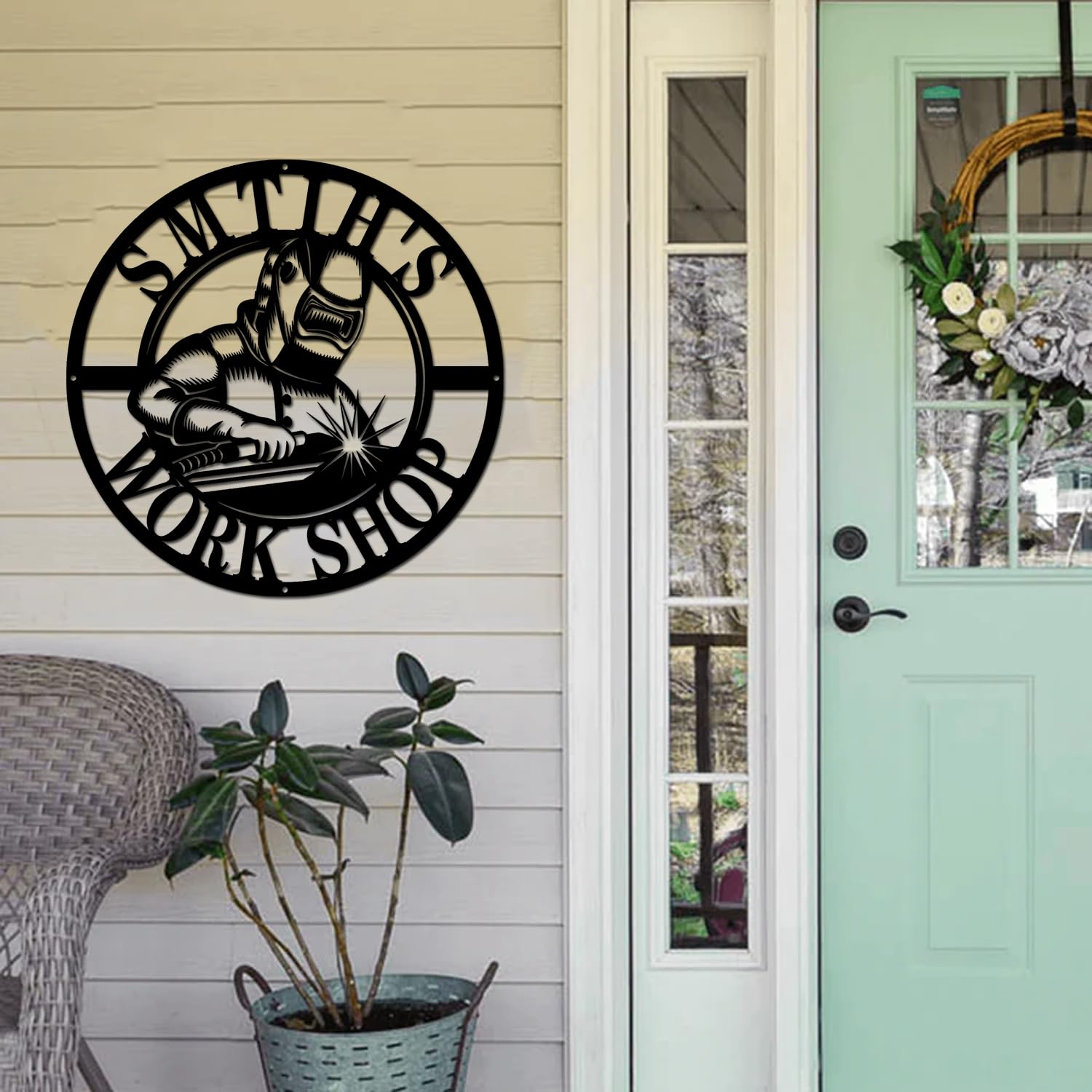 Powder coated metal sign with waterproof anti fading finish