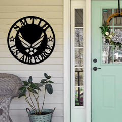Metal wall sign retirement gift Air Force