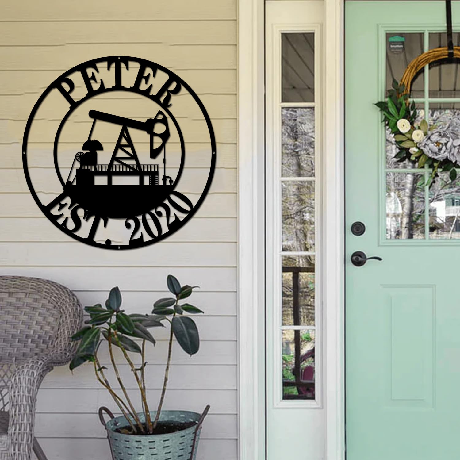 IFHUH oil pump jack metal sign wall art