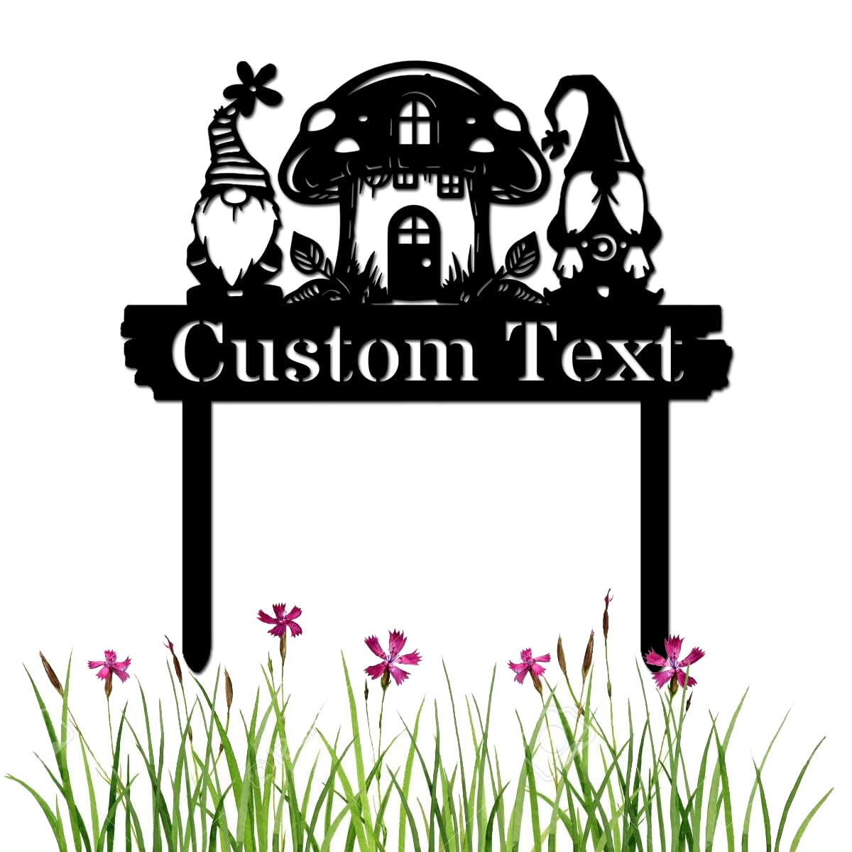 IFHUH Personalized Gnome Garden Sign with Stakes