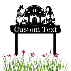 IFHUH Personalized Gnome Garden Sign with Stakes