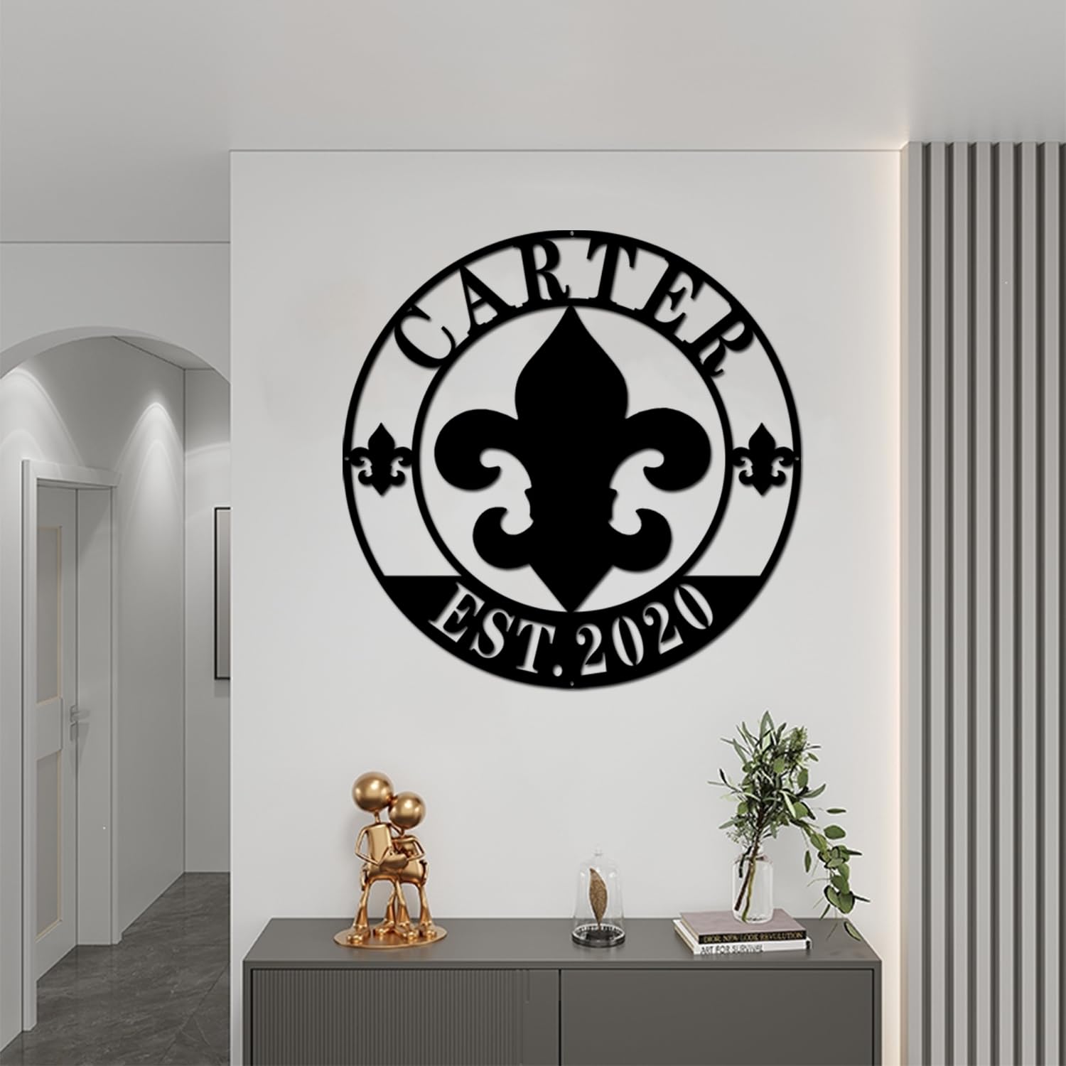 IFHUH Fleur De Lis monogram wall decor in metal