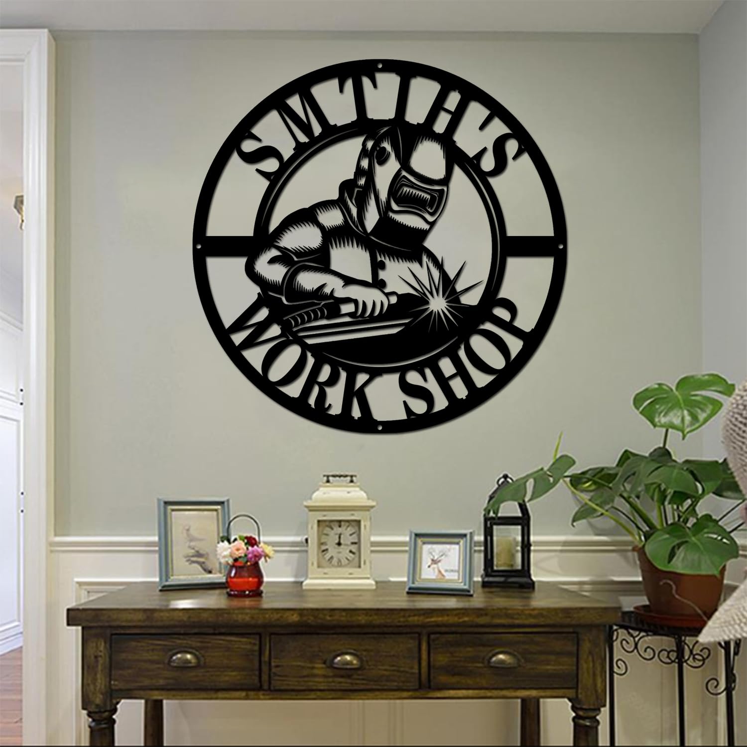 Durable metal name sign with mounting hardware included