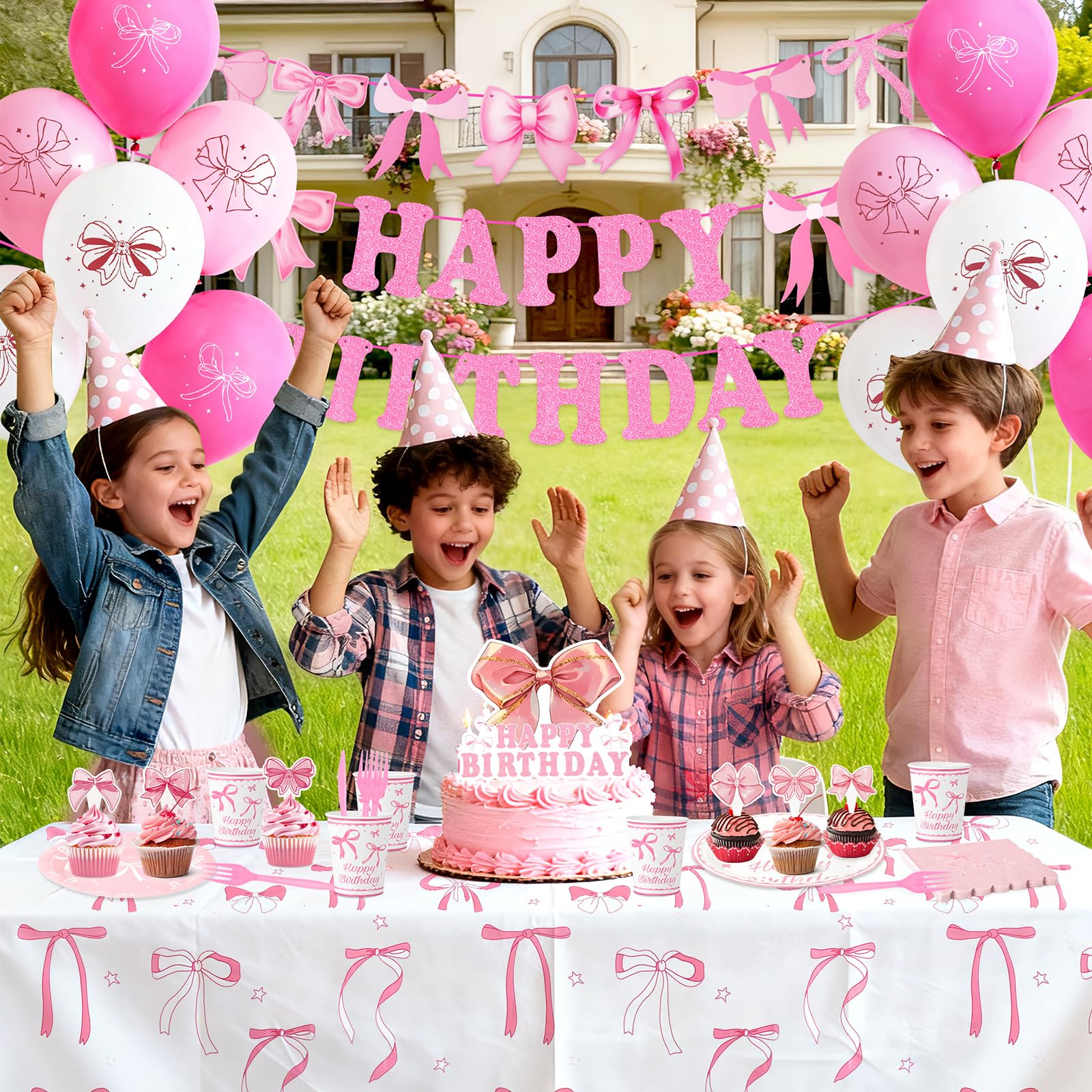12 balloons and cake topper decorative detail image