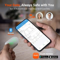 data syncing with iHealth MyVitals app on smartphone