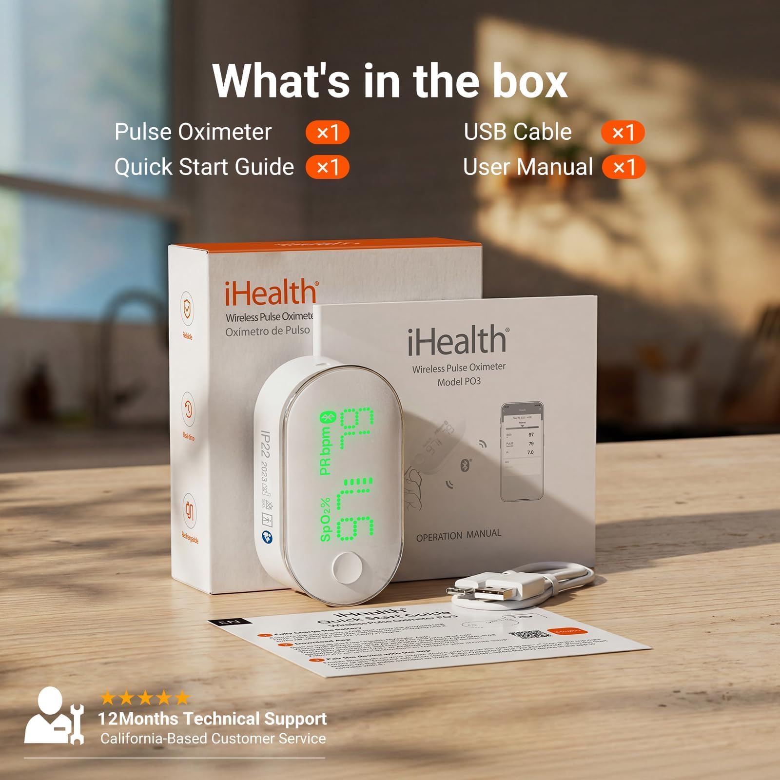 packaging for iHealth oximeter