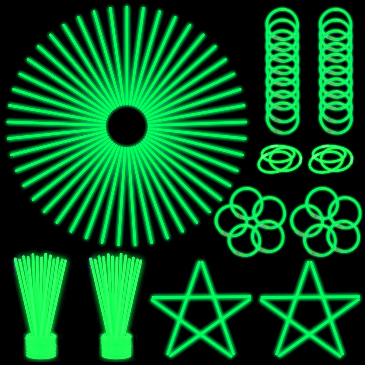 ILHSTY 100pk 8 inch green glow sticks