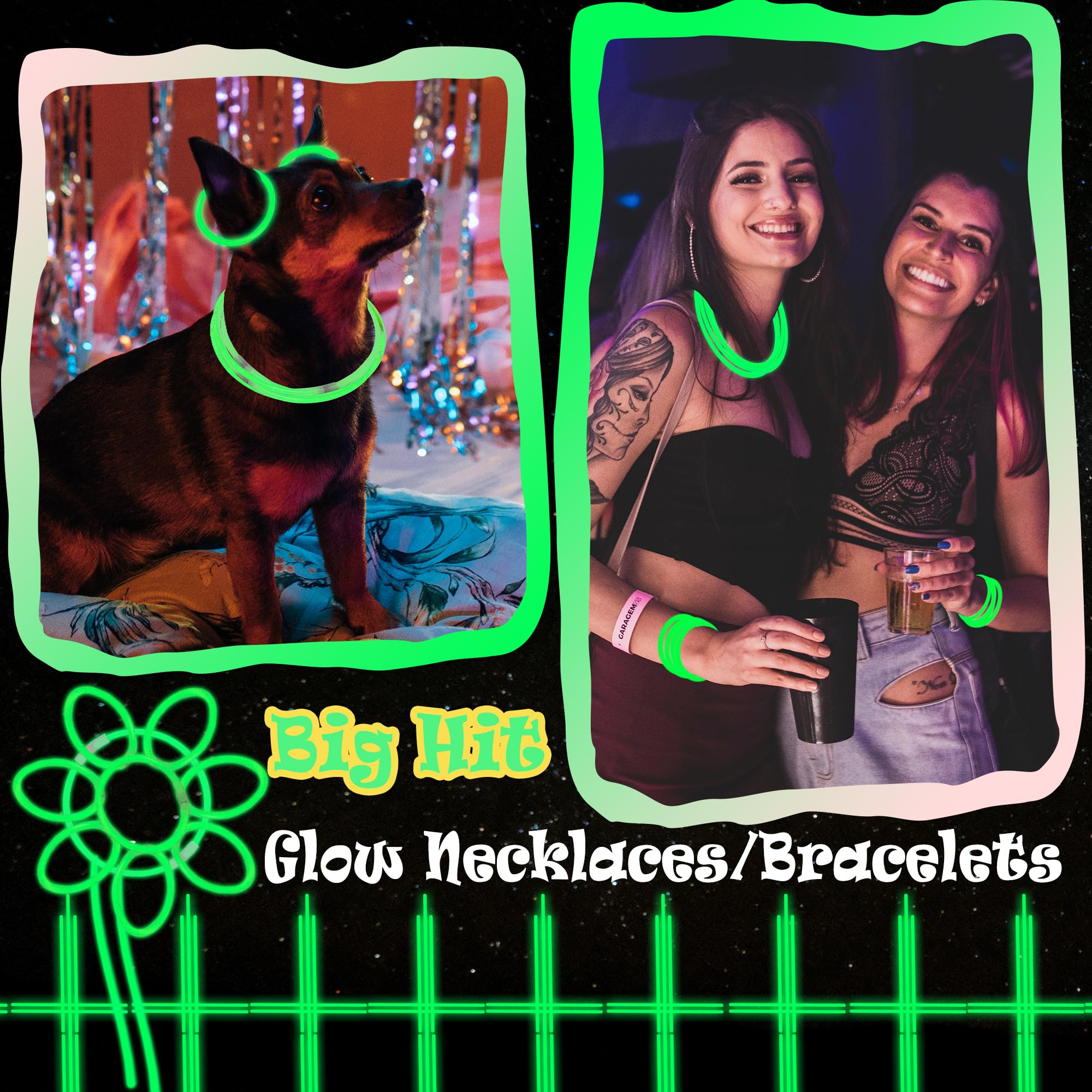Connectors for glow sticks to form bracelets necklaces