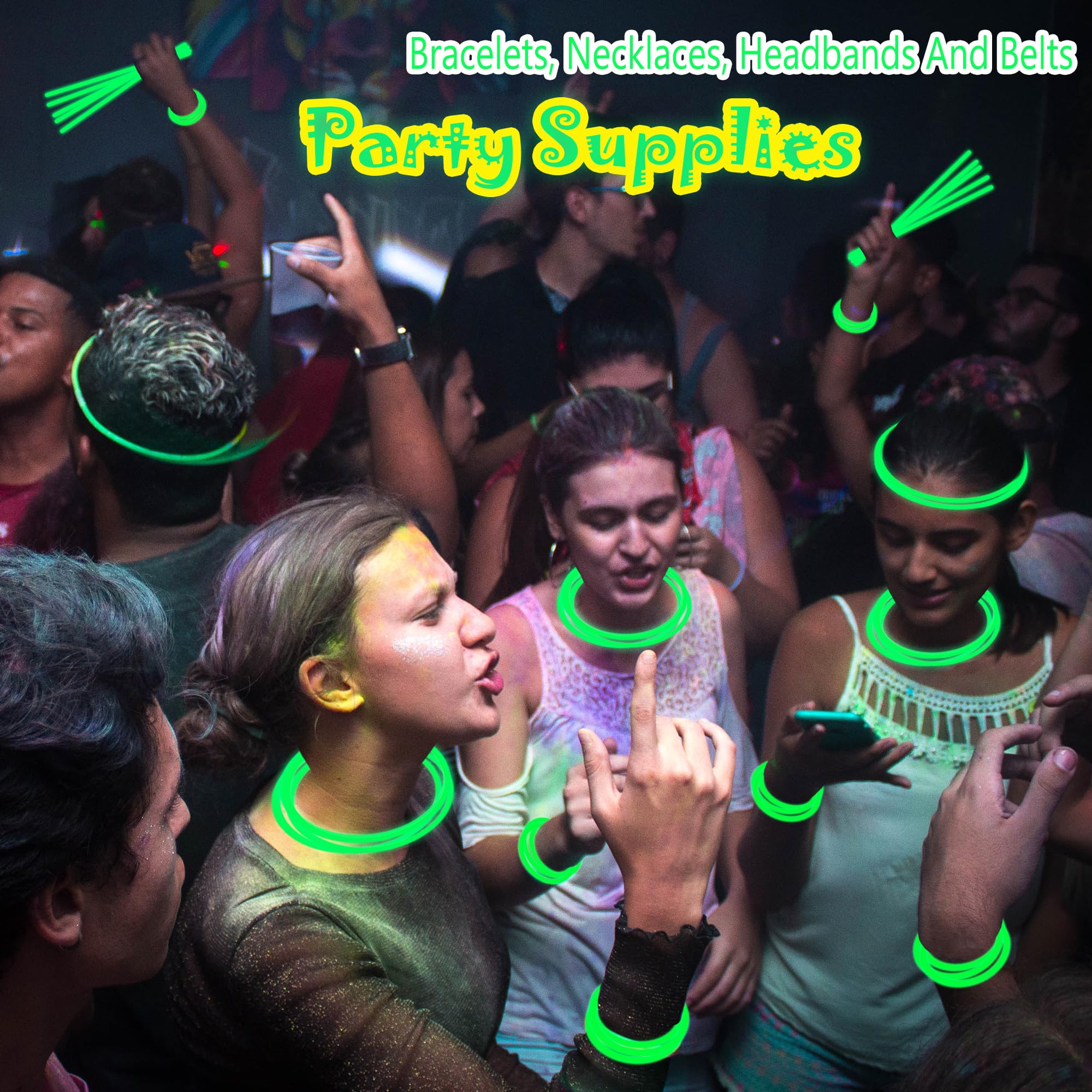 ILHSTY green glow necklaces for parties