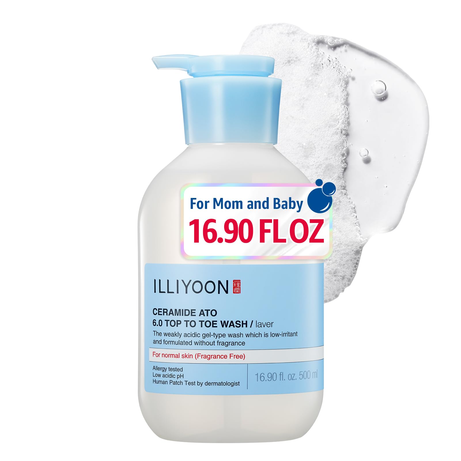 Illiyoon Ceramide Ato 6.0 Top to Toe Wash bottle for baby 16.9 fl oz