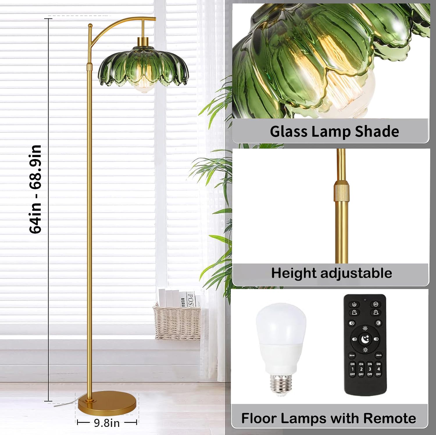 ILLMTW height adjustable floor lamp 65 to 68.9 inches
