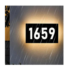 Illuminated Solar House Number Sign with customizable address details