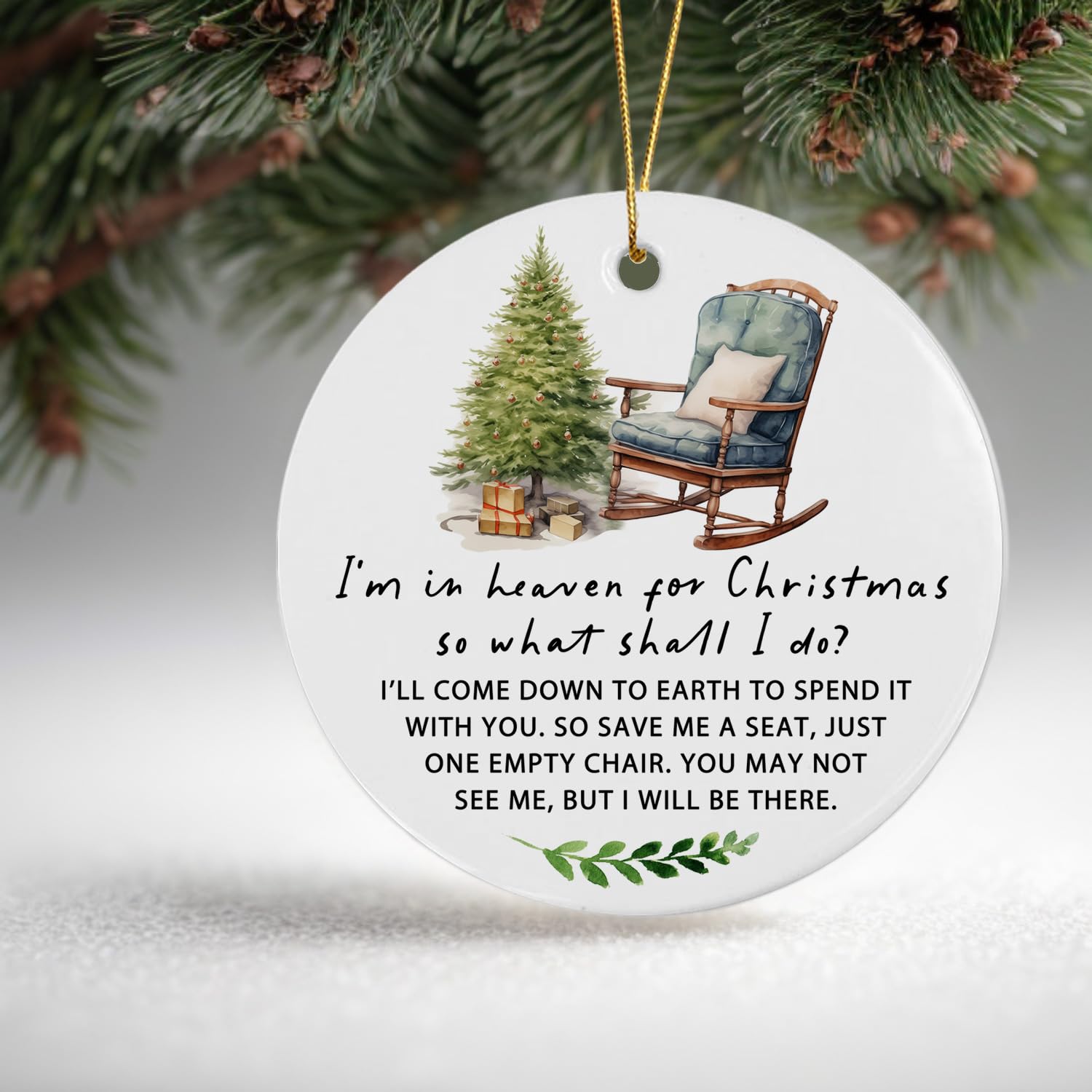 I’m in Heaven for Christmas ornament double-sided text