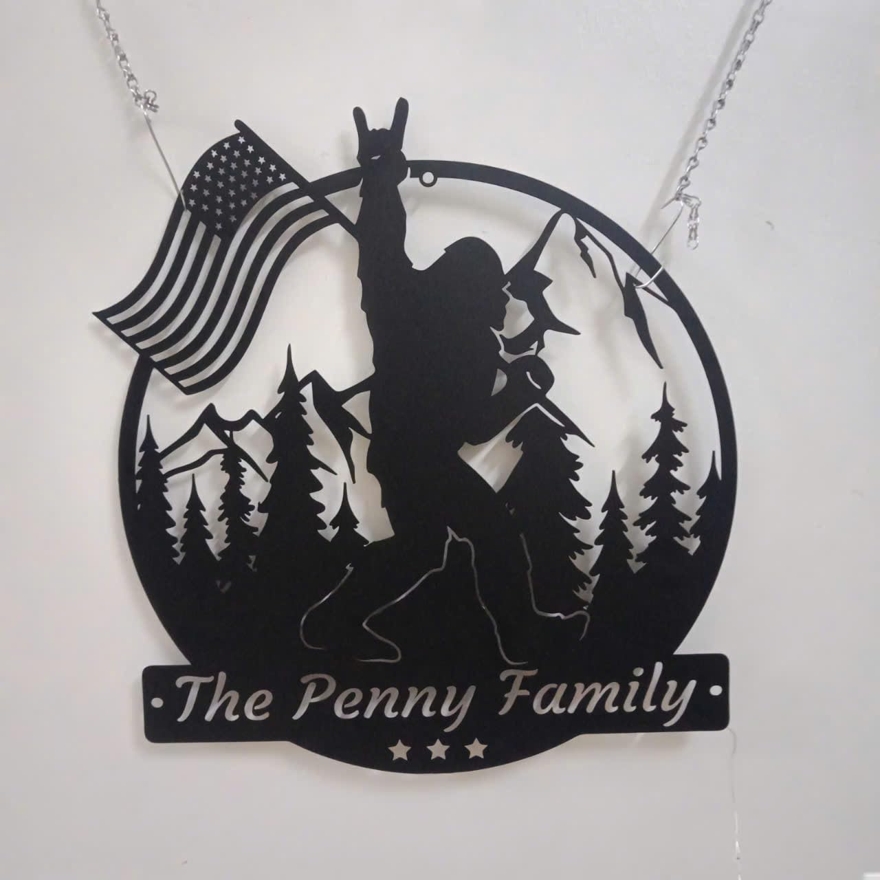 Sasquatch name sign with LED light