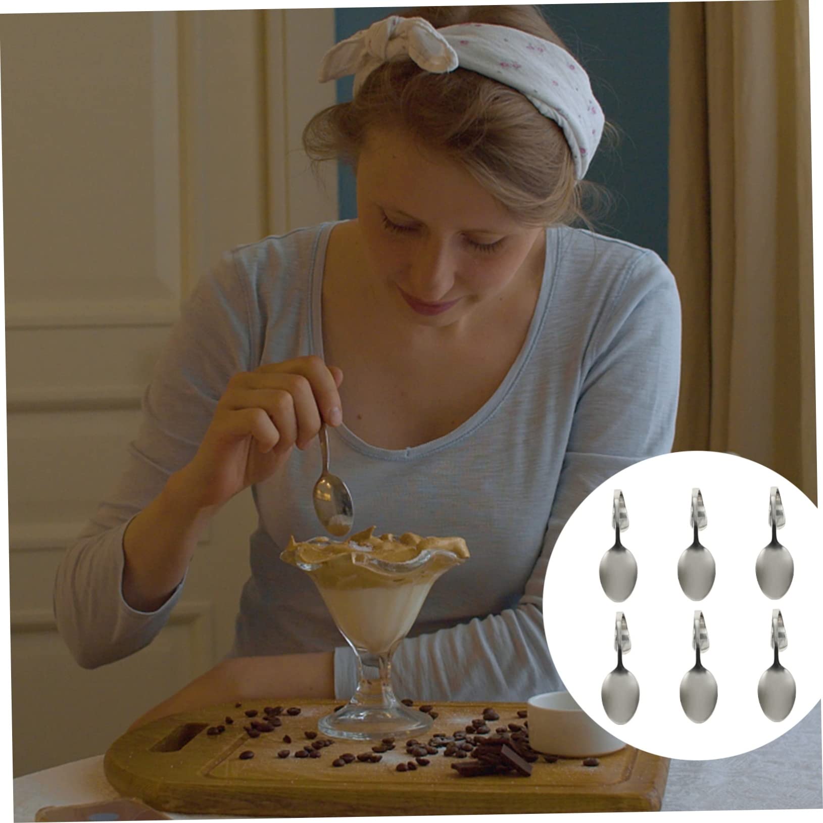 IMIKEYA 6-piece curved spoon set