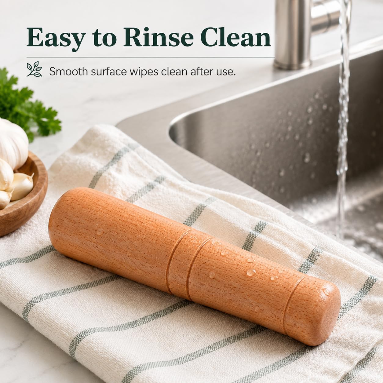 Premium wood pestle muddler for sauces soups and pastes