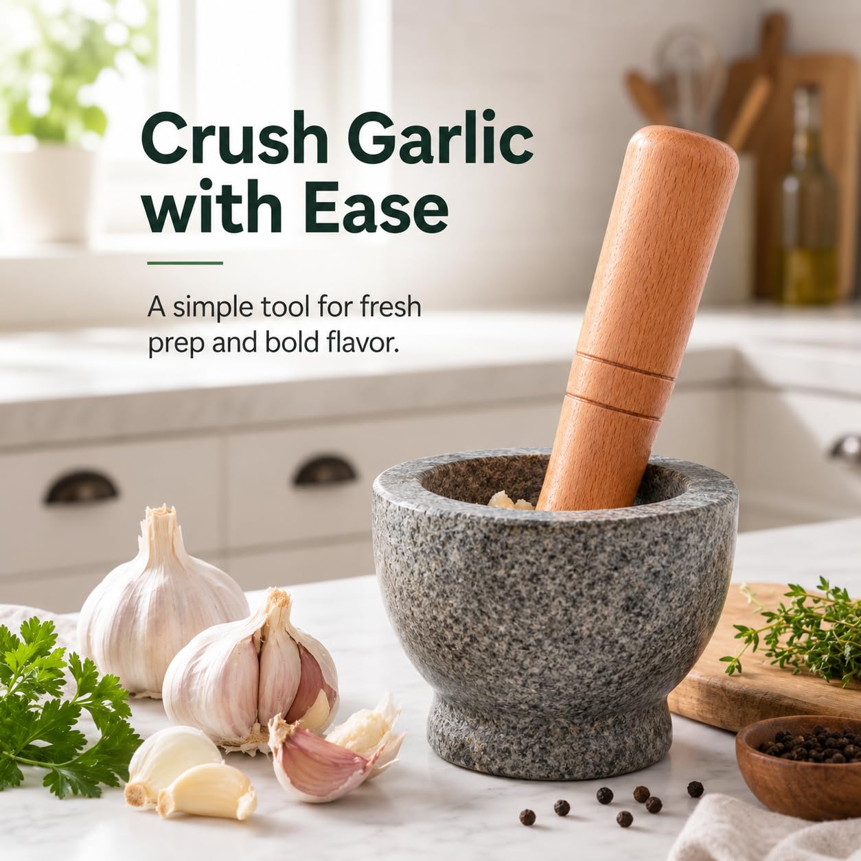 Kitchen muddler for grinding garlic and pepper powders