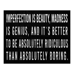 Imperfection is Beauty wall decor 11x14 poster