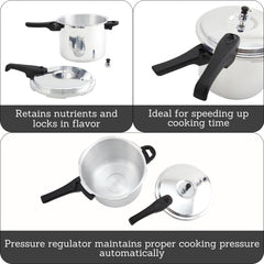 IMUSA aluminum pressure cooker with mirror polished exterior