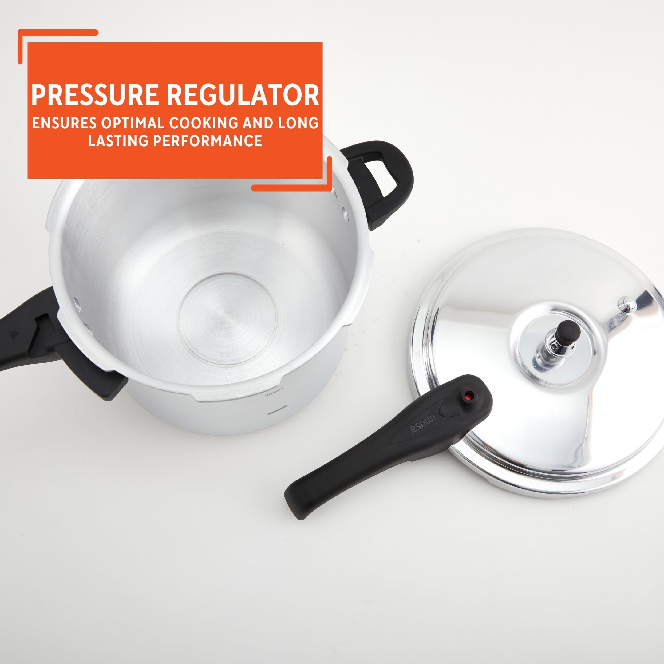 IMUSA pressure cooker with helper handle for transport