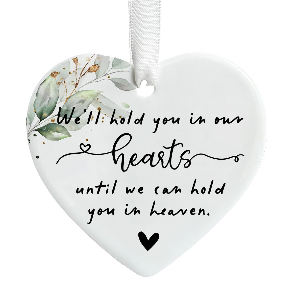 In Loving Memory Memorial Ornament 3-inch ceramic keepsake with golden string
