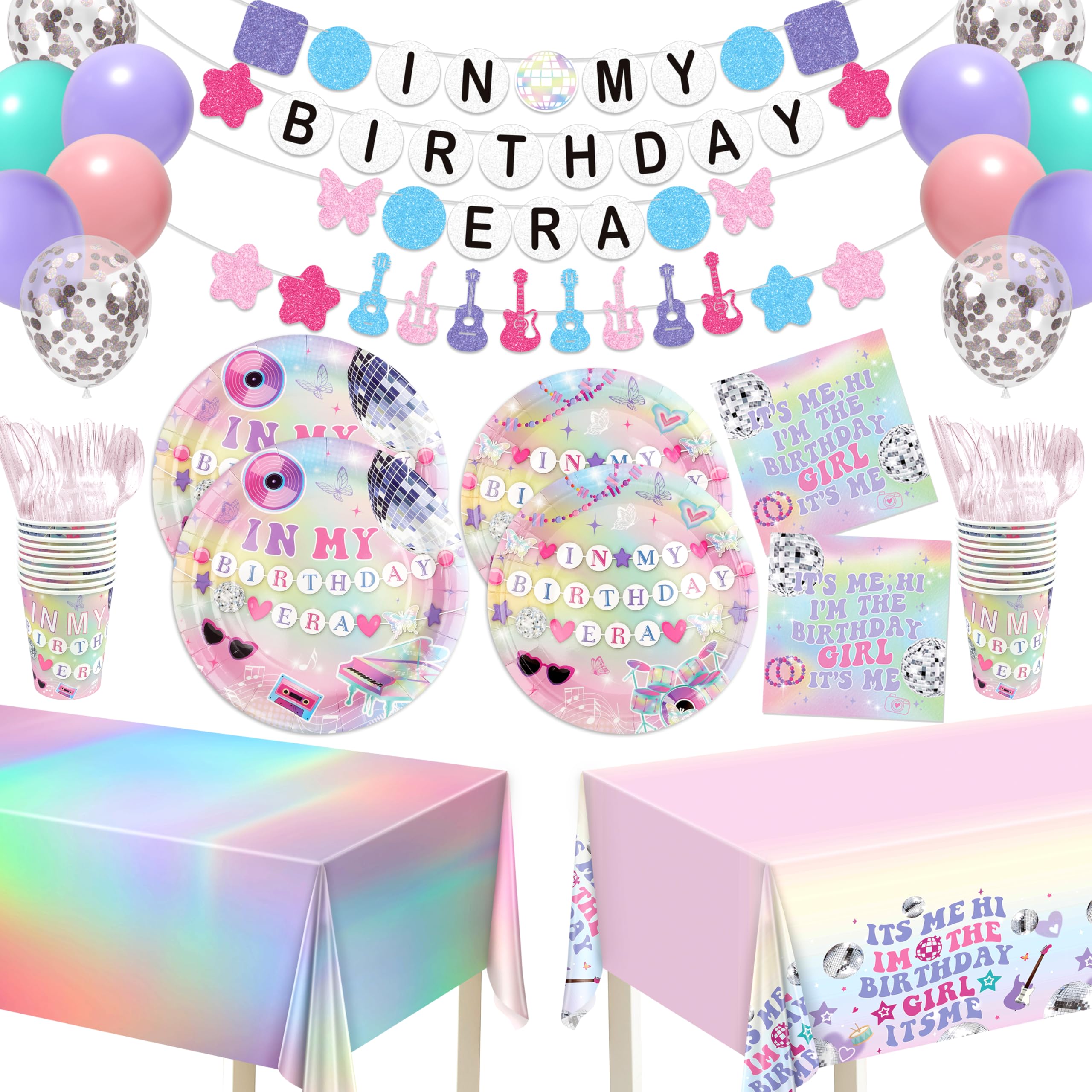 In My Birthday Era Decorations 24 dinner plates and 24 dessert plates
