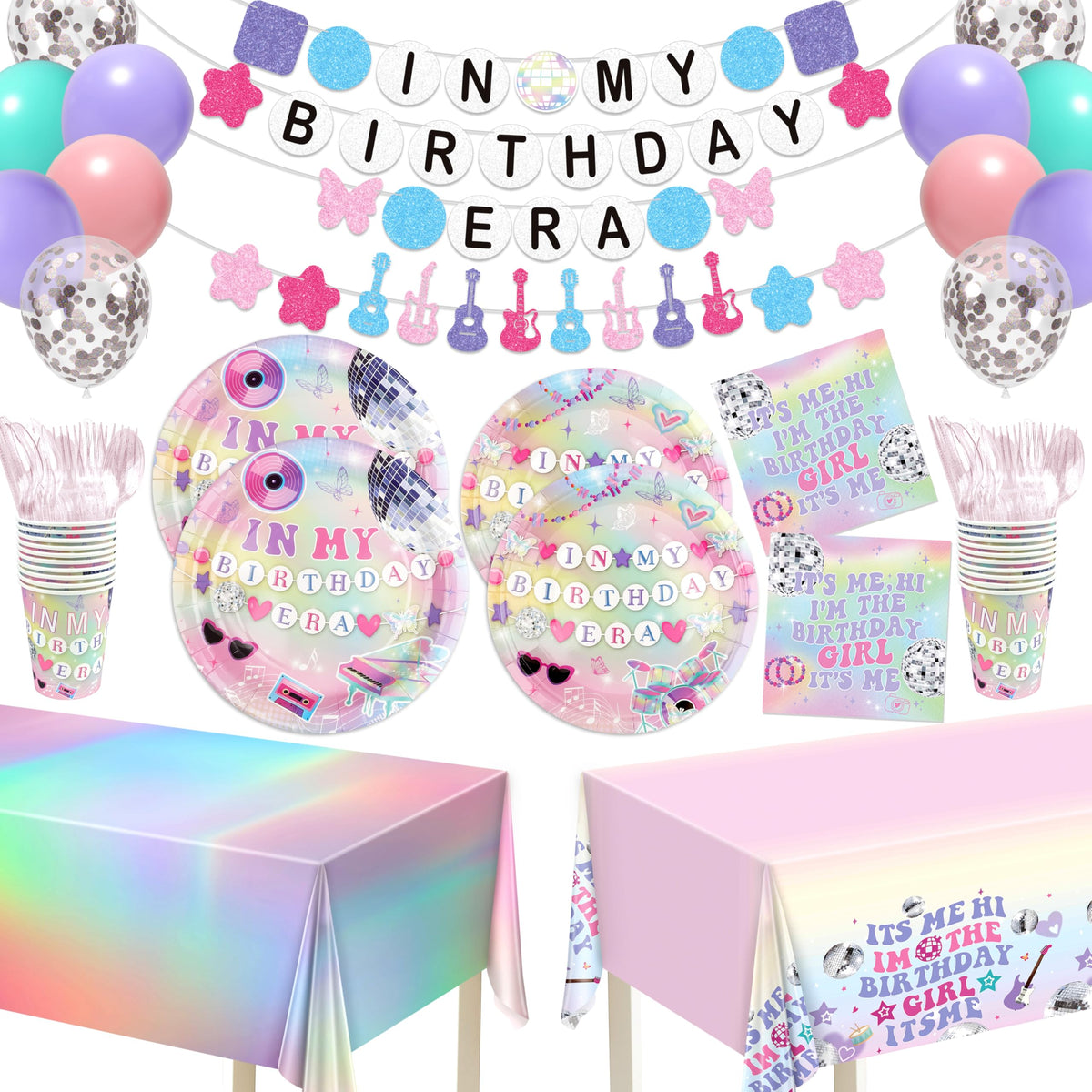 In My Birthday Era Decorations 24 dinner plates and 24 dessert plates