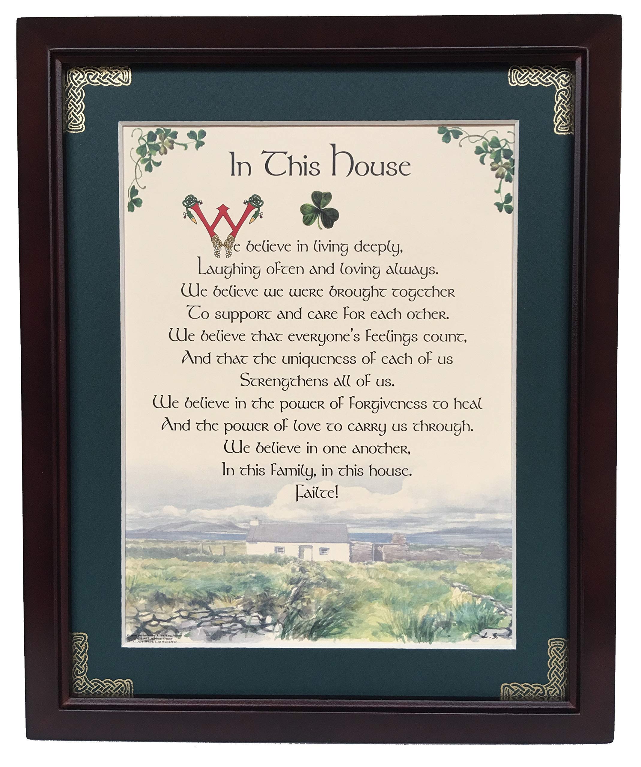 In This House personalizable framed green matted blessing image 1