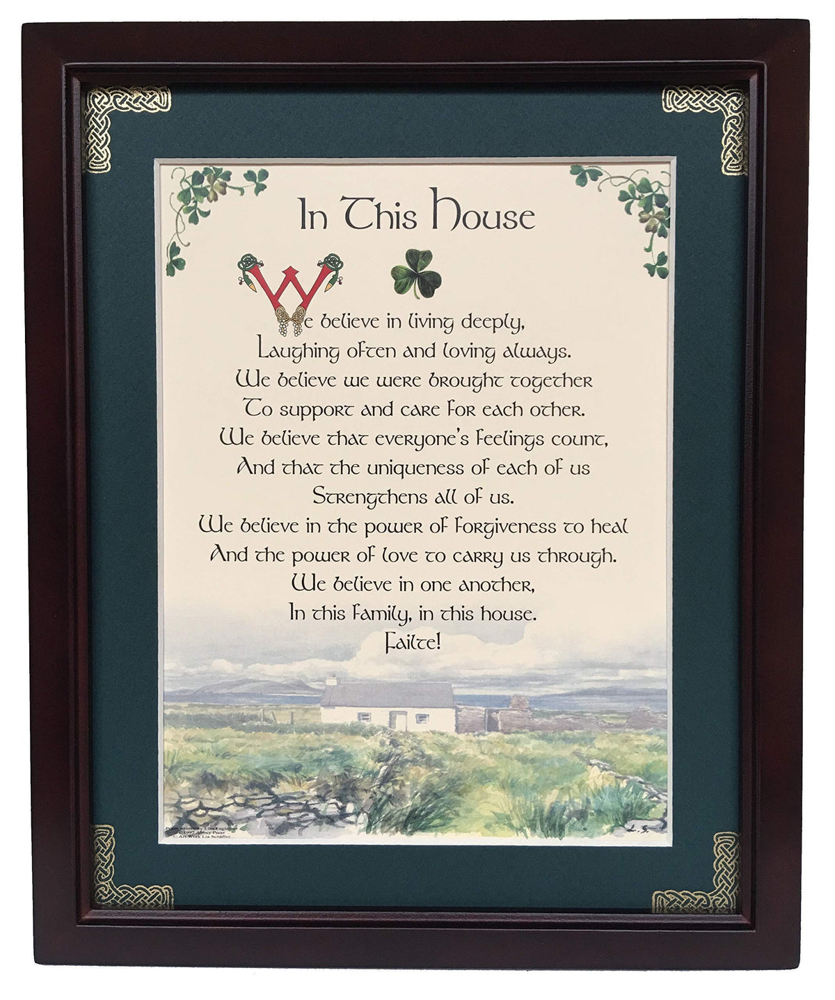 In This House personalizable framed green matted blessing image 1