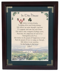 In This House personalizable framed green matted blessing image 1