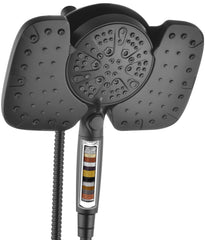 INAVAMZ black shower heads product image showing rainfall and handheld combo